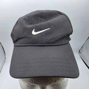 Nike Dri Fit Toddler Adjustable Black Hat White Swoosh Baseball Cap Outdoors